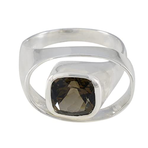 Bague en argent sterling 925 coussin de créateur en pierre gemme multicolore