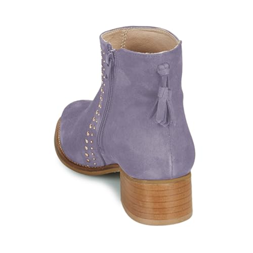 Milooey shoes Women's Studded Ankle Boots Closed Toe Low Block Stacked Heels Side Zipper Comfort Booties Daily Size 4-16 US4