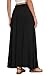 Leafsay Womens Maxi A-line Long Summer Skirt Elastic High Waist Flowy Skirt with Pockets(Black,L)