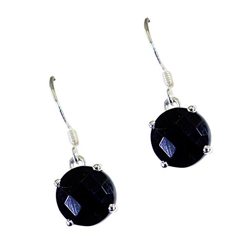 Boucles d'oreilles onyx noir pour femmes bijoux chakra fait main avec long crochet