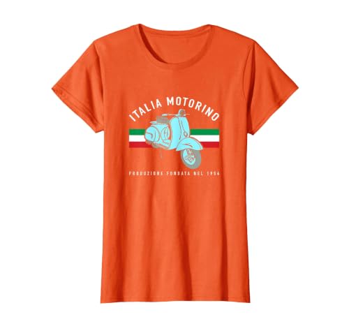 Italia Motorino - Vintage Italian Flag T-Shirt, Women, Orange, Medium