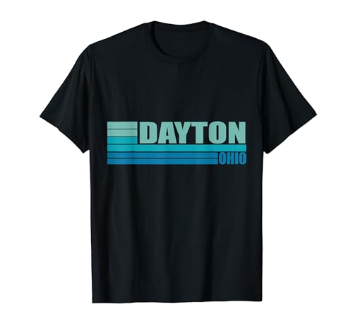Azul Retro Vintage Dayton Ohio City Town OH Área Camiseta