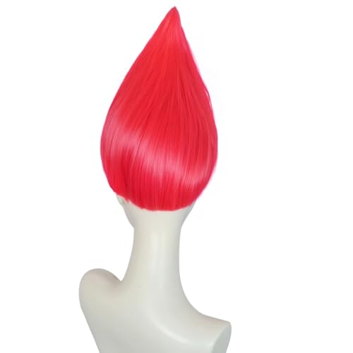 Image of JoneTing Pure Pink Wig for Party Bright Pink Cosplay Funny Wig for Anime
