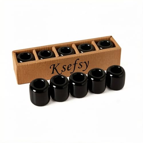 Ksefsy Black Ceramic Candle Holders, Set of 5 for Spell Candles