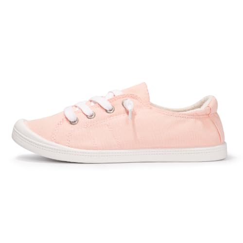 Image of Womens Slip On Shoes, Canvas Low Top Sneakers, Casual Classic Flat Shoes | Comfort Fashion Sneaker with Non Slip Rubber Outsole, Lightweight Tennis Shoes for Walking, Shopping, Picnic, Travel