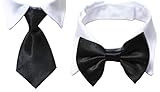Vedem Pets Dog Cat Formal Neck Tie Tuxedo Bow Tie and Collar Black (S)