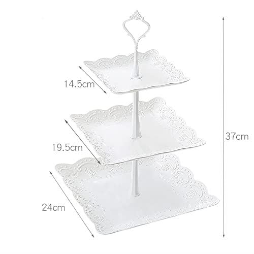 Présentoir à Cupcakes 3 Niveaux Blanc - Support à Gâteaux Réutilisable Pour Mariage, Anniversaire, Buffet