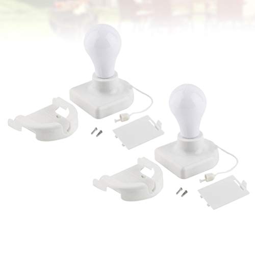 Mobestech 2Pcs Stick Up Light Bulb Battery Powered Wireless Wardrobes Pull Cord Bulb Wall Mounted Cabinet Night Light #TOP4