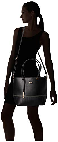 Bolsa Estruturada de Mão e Ombro Gash, Preta, Feminino