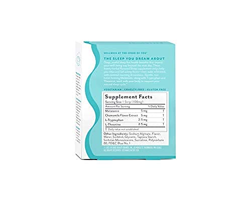 Patchology Little Helper All-Natural Supplement Strips - Green Tea, Caffeine, & Vitamin D - for Sleep, Energy, or Stress Relief - Quick-Dissolving Strips for Men & Women - (Herbal Honey