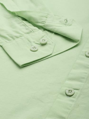 Image of Men's Cotton Linen Solid Shirt | Slim Fit Full Sleeve Casual Shirt | Lightweight | Breaethable | Stylish