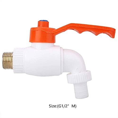 Image of BATH GURU Plastic Heavy Duty White Turkey Nozzle Bib Cock Tap for Bathroom Kitchen & Garden (Pack of 2)