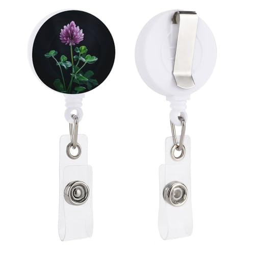 Dreamy Purple Clover �o�b�W���[���z���_�[ ID�N���b�v�ƃL�[�`�F�[���t�� ID�J�[�h�z���_�[ �l�[���o�b�W�N���b�v �I�t�B�X���[�J�[ ��t �Ō�t�p