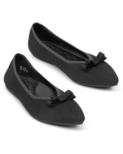 Women's Pointed Toe Flats Knit Dress Slip-on Ballet Flats Shoes Comfort Classic Work Business Office Shoes2