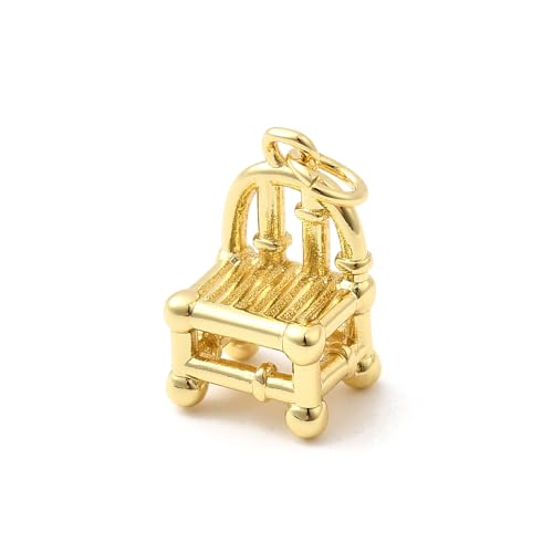 LiQunSweet 10-Piece Brass Bamboo Chair Charms