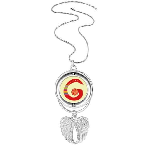 Collier alphabet G pendentif ailes d'ange motif fruits orange tendance