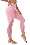 ONGASOFT High Waisted Yoga Pants for Women Running Workout Mesh Leggings Side Pockets Squat Proof Tummy Control
