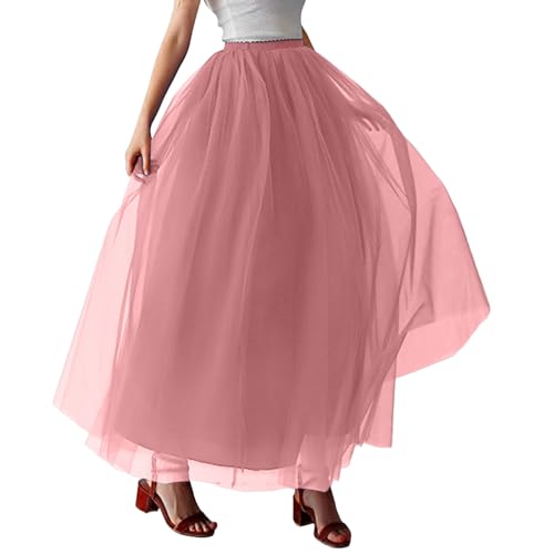 Robe tutu mi-longue adulte rose : le jupon résille confortable