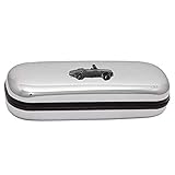 Brillenetui aus Chrom Hand Creations S800 ref97 japanisches Oldtimer-Design, Zinn-Effekt, verchromte Brille / Stift, Federmappe