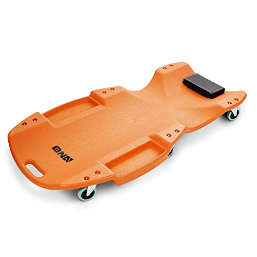 Dna Motoring Tools-00241 48 Inches Heavy-Duty Low-Profile Roller Automotive Creeper With Padded Headrest, Orange #TOP13