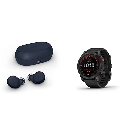 Jabra Elite 7 Active In Ear Bluetooth Earbuds - Dunkelblau + Garmin Fenix 7 Solar – robuste GPS-Multisport-Smartwatch mit 1,3“ Display, Solar-Ladelinse. Bis zu 22 Tage Akkulaufzeit