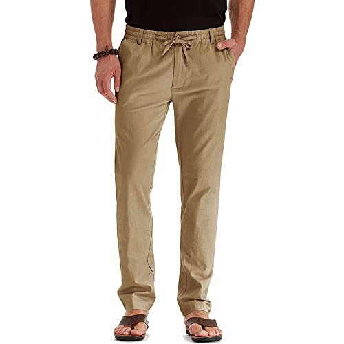 Pantalon décontracté élastique homme avec cordon de serrage interne