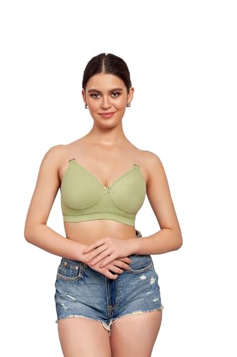Image of Bralux Full Coverage Bra for Women Daily Use | Non-Padded Non-Wired Bra| Sweat Absorbent Seamless Bra | Replaceable Back Strap with Twin Hook Adjuster - 7002 Available in C & D Cup
