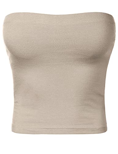 Image of Women's Shapewear Tube Tops Strapless Ruched Built-in Shelf Bra Casual
