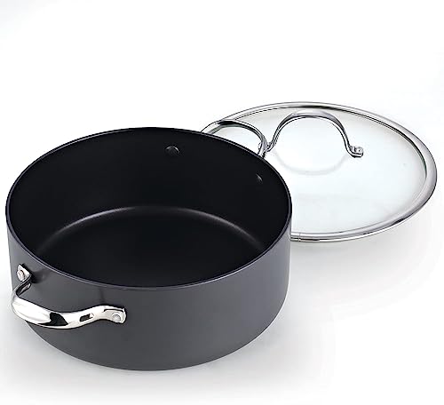 Cooks Standard Lid 7 Quart Hard Anodized Nonstick Dutch Oven Casserole Stockpot, Black #TOP2