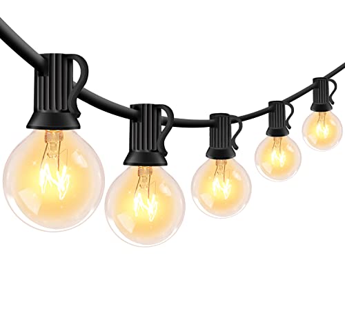 GHUSTAR Lichterkette Außen Strom - 8m 25+5 LED Glühbirnen Outdoor Lichterkette Balkon Wetterfest IP44 Wasserdicht Innen Aussen Lichterketten für Terrasse Garten Hochzeiten Partys Warmweiß Cover