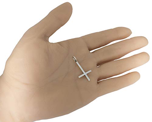 Croix inversée pendentif en argent 925 bijou gothique - 2