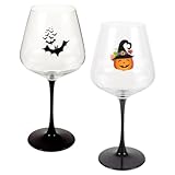 Trinkgeschirr mit halloween-motiven – der weinbecher ist transparent, mit einem eleganten und schicken design gestaltet, das sehr attraktiv ist, kelchgläser