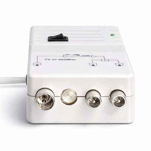 Digital Antennenverstärker für 2 Geräte, UHF VHF Kabel-TV DVB-T Sky FullHD