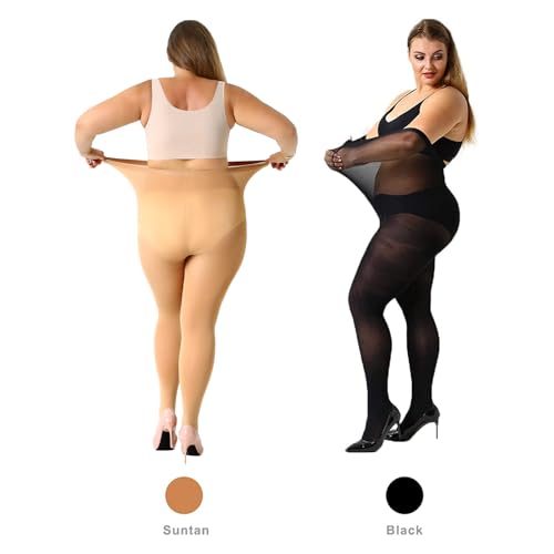 Image of MANZI Plus Size Tights for Women Queen Size Nylons Stockings Pantyhose