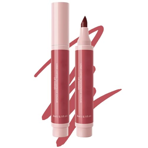 Long-Lasting Waterproof Lip Marker with Fine Tapered Tip - Deep Burgundy Shade for Precise Lip Contour and All-Day Matte Finish, Smudge-Proof Liner Pen for Women, 3ml, Bold Colour, Defined,