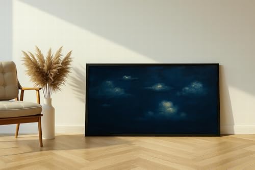 Impressions sur toile maximalistes de nuages sombres avec cadre