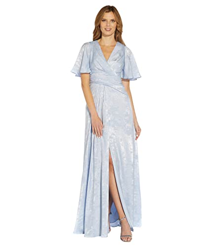 Image of Adrianna Papell Women's Shimmer Flutter Gown