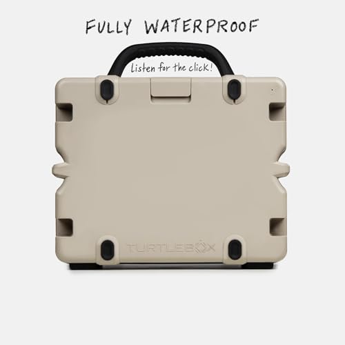 Image of Turtlebox Grande: Loud! Outdoor Portable Bluetooth 5.4 Speaker: Rugged, Waterproof, Ultra-Portable (Plays to 126db, Deep Bass, Shockproof), Unlimited Pairing for Full Stereo Experience, Tan