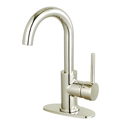 Kingston Brass LS843DLPN Concord Single-Handle Bathroom Faucet with Push Pop-Up, Polished Nickel