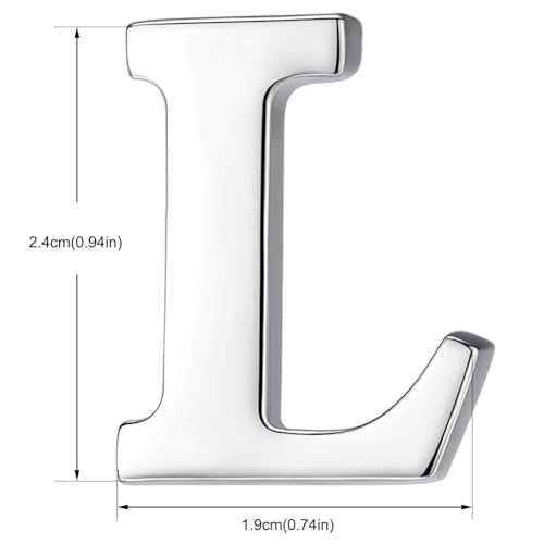 Image of HONEY BEAR Initial Alphabet Letter Lapel Pins Collar Badge Brooches for Mens /Womens Shirt Dress Decoration Silver