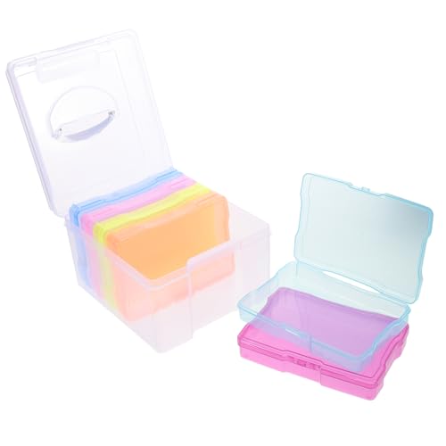 CAXUSD Photo Storage Box Compact Organizer for Cards Photos Crafts Electronics Portable