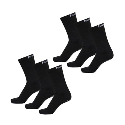 hummel Unisex Sportsocken Basic - 6er Pack (DE/NL/SE/PL, Numerisch, 41, 45, Regular, Regular, Schwarz)