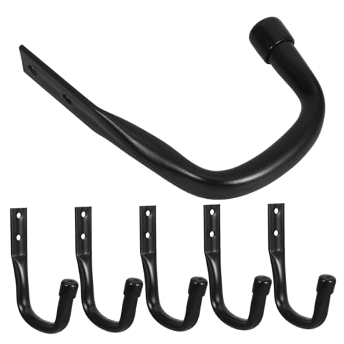 Unomor 6pcs Heavy Duty Wall Hooks Garage Tool Organizer for Garden Tools Ladders and More Multi Purpose Storage with Easy Installation and Stylish Finish