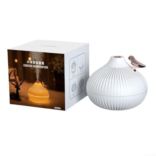 Mini humidificador de escritorio alimentado por USB de 300 ml, humidificador portátil de oficina para atomización de aire seco, bonita forma de cebolla diseñada y ligera
