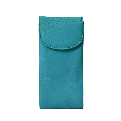 Image of ili New York Double Flap Leather Eyeglass Case, Soft 2-in-1 Dual Glasses Pouch for Sunglasses and Reading Glasses