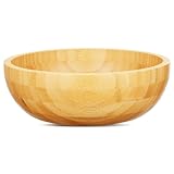 Fruit Bowl For Kitchen Counter - Sustainable Space Bamboo Fruit Bowl - Dishwasher Safe, Eco-Friendly, Scratch Resistant -Serving Bowl - Handcrafted Salad Bowls Large Serving (Wood Color)