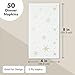 Juvale Disposable Napkins with Gold Stars - 4 x 8 In, 3-Ply, White & Gold, 50 Count - Decorative Paper Napkins for Star Themed Parties & Weddings