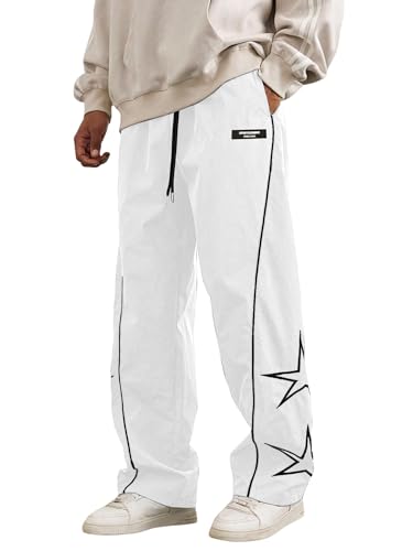 ZAFUL Mens Stripe Casual Pants Straight Leg Y2K Sweatpants Baggy Track Pant
