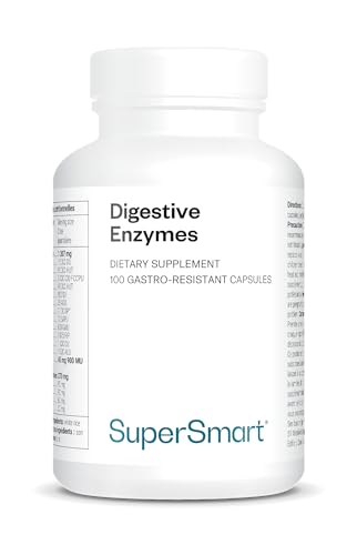Enzymes Digestives - Enzymes & Fenugrec - 15 enzymes digestives - Idéal contre les ballonnements et flatulences - Améliore la digestion du lactose - Vegan -...