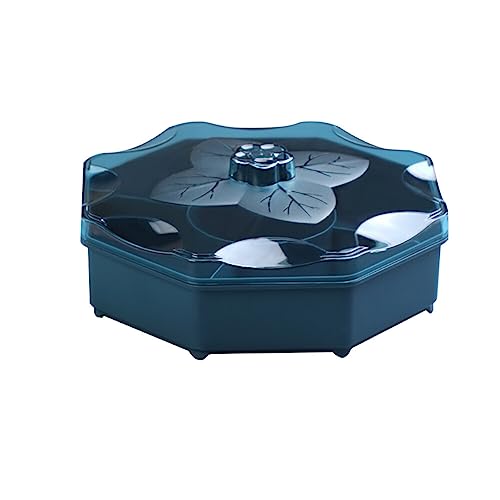 URFEDA Plateau à Collation avec Couvercle Candy, Boîte Rangement Distributeur Snacks, 5 Grilles Plateau Apéritif avec Couvercle, Boîte de Rangement en Forme de Fleur pour Snacks, Bonbons et Moix